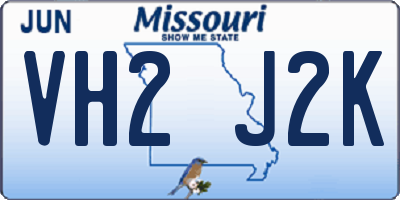 MO license plate VH2J2K