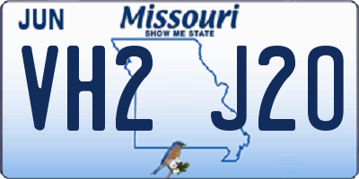 MO license plate VH2J2O