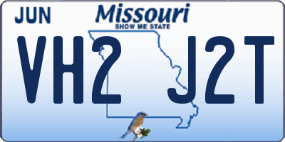 MO license plate VH2J2T