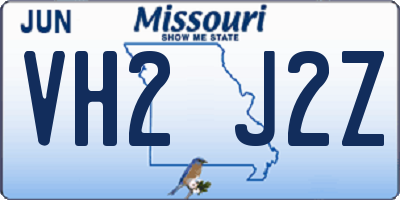 MO license plate VH2J2Z