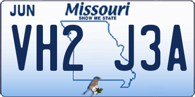 MO license plate VH2J3A