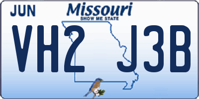 MO license plate VH2J3B