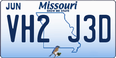 MO license plate VH2J3D