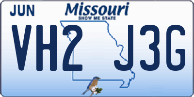 MO license plate VH2J3G