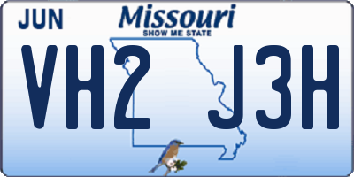 MO license plate VH2J3H
