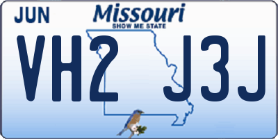 MO license plate VH2J3J