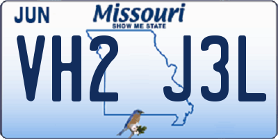 MO license plate VH2J3L