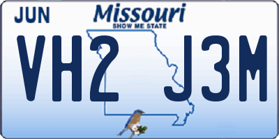 MO license plate VH2J3M