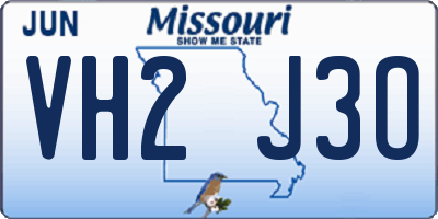 MO license plate VH2J3O