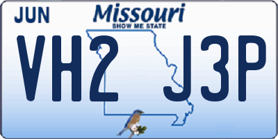 MO license plate VH2J3P