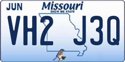MO license plate VH2J3Q