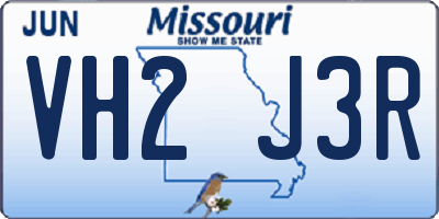 MO license plate VH2J3R