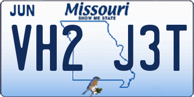 MO license plate VH2J3T