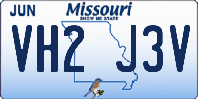 MO license plate VH2J3V