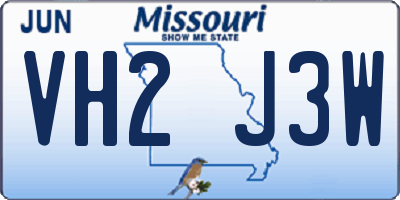 MO license plate VH2J3W