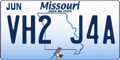 MO license plate VH2J4A