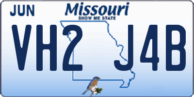 MO license plate VH2J4B