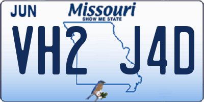MO license plate VH2J4D