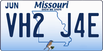 MO license plate VH2J4E