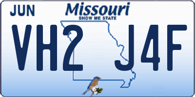 MO license plate VH2J4F