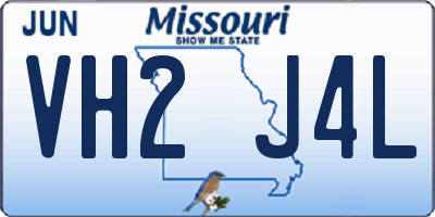 MO license plate VH2J4L