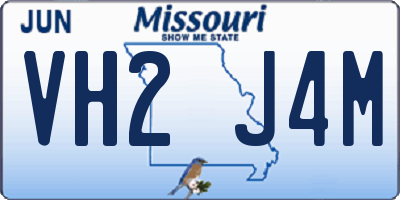 MO license plate VH2J4M