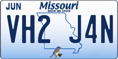 MO license plate VH2J4N