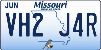 MO license plate VH2J4R