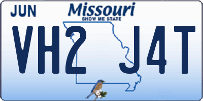 MO license plate VH2J4T