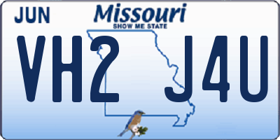 MO license plate VH2J4U