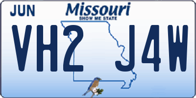 MO license plate VH2J4W