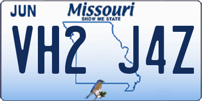 MO license plate VH2J4Z