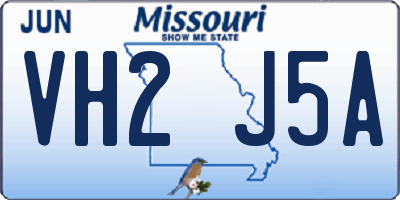 MO license plate VH2J5A