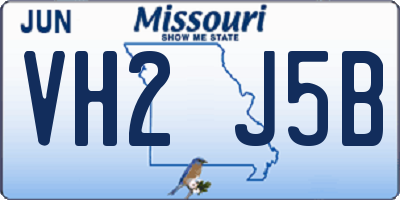 MO license plate VH2J5B