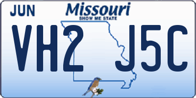 MO license plate VH2J5C