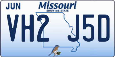 MO license plate VH2J5D