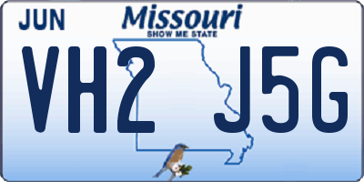 MO license plate VH2J5G