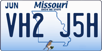 MO license plate VH2J5H