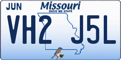 MO license plate VH2J5L