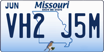 MO license plate VH2J5M