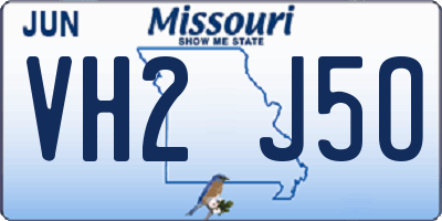 MO license plate VH2J5O