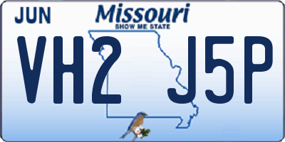 MO license plate VH2J5P
