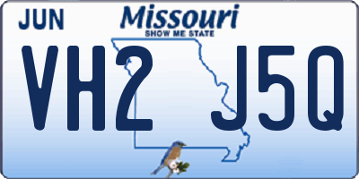 MO license plate VH2J5Q