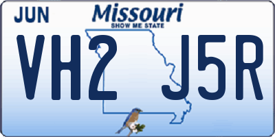 MO license plate VH2J5R