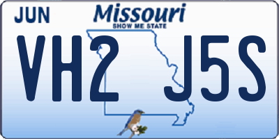 MO license plate VH2J5S