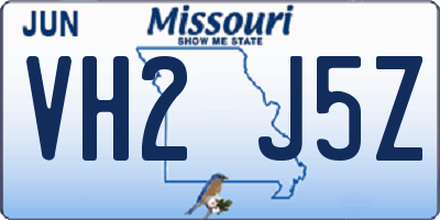 MO license plate VH2J5Z
