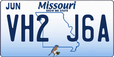MO license plate VH2J6A