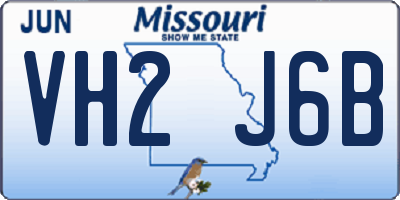 MO license plate VH2J6B