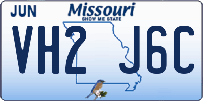MO license plate VH2J6C