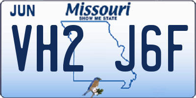 MO license plate VH2J6F